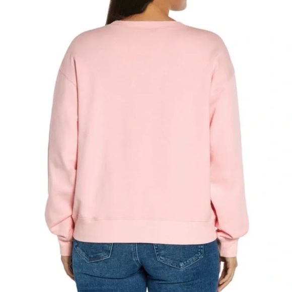 Wildfox “Brunch Club” Pink Oversized Crew Graphic Bubble Print Sweatshirt - Picture 5 of 8